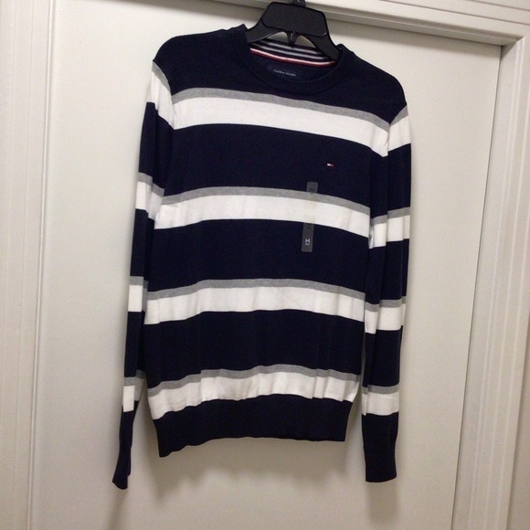 Mens Tommy Hilfiger Cotton Crewneck Sweater - Picture 1 of 4